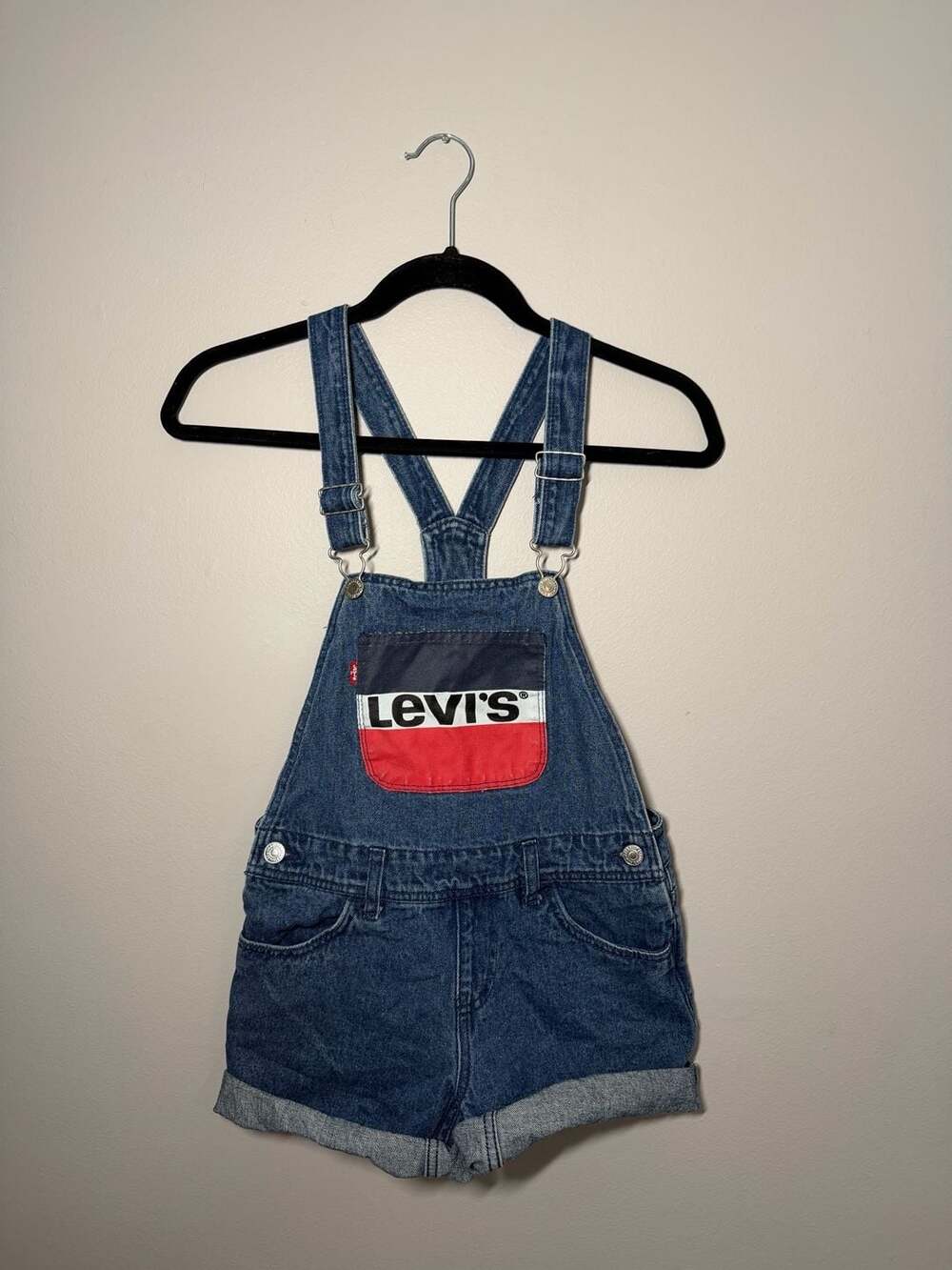 Levi's Girls Overalls Shorts Shorall 7R with large pocket with Levi logo